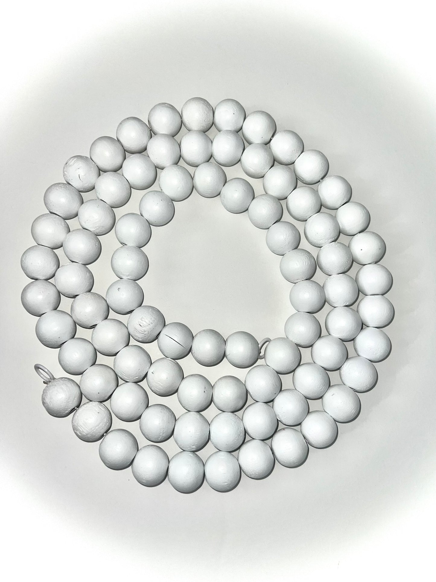 garland :: white wood beads