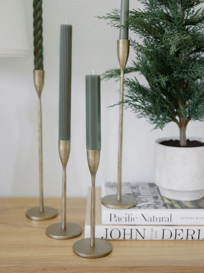 candle holders :: handcrafted antique brass {Set of 3}