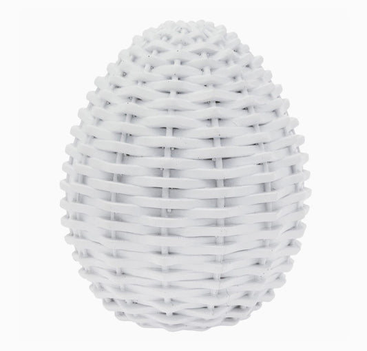 egg :: white wicker 5”H