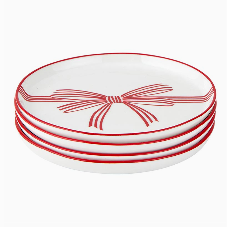 appetizer plates :: red {set of 4}