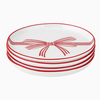 appetizer plates :: red {set of 4}