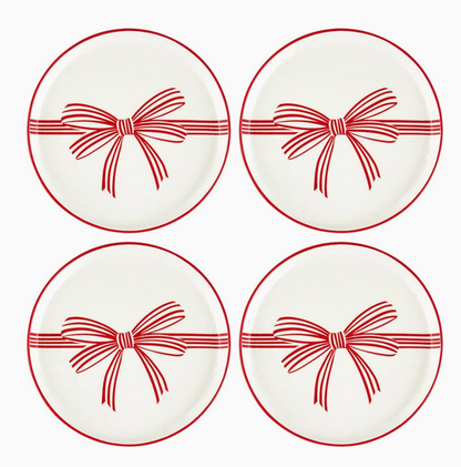 appetizer plates :: red {set of 4}