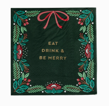 eat drink & be merry cocktail napkins