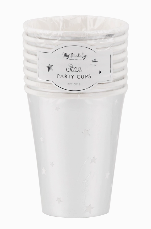paper cups :: silver stars