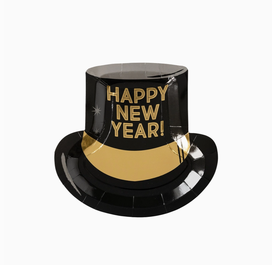 happy new year hat paper plates