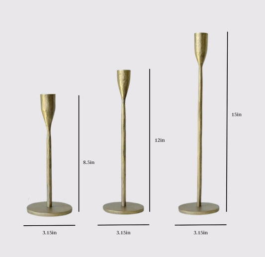 candle holders :: handcrafted antique brass {Set of 3}