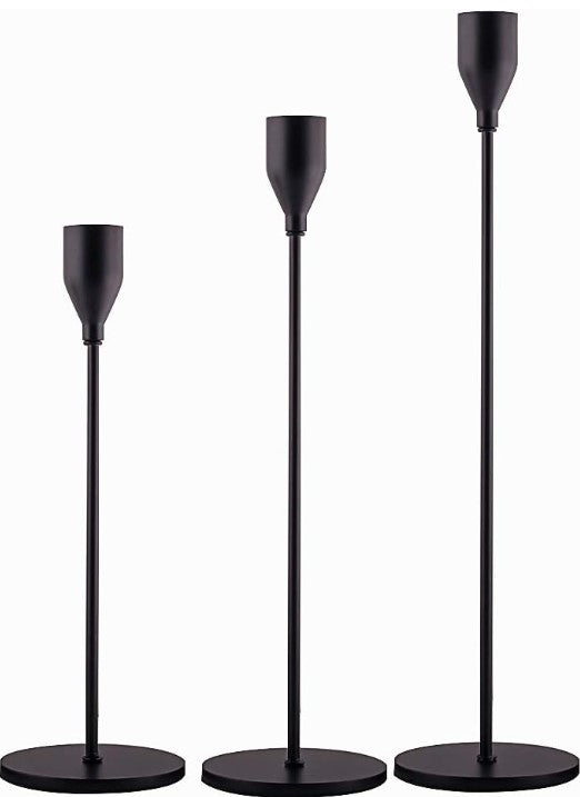 candle holders :: matte black {set of 3}
