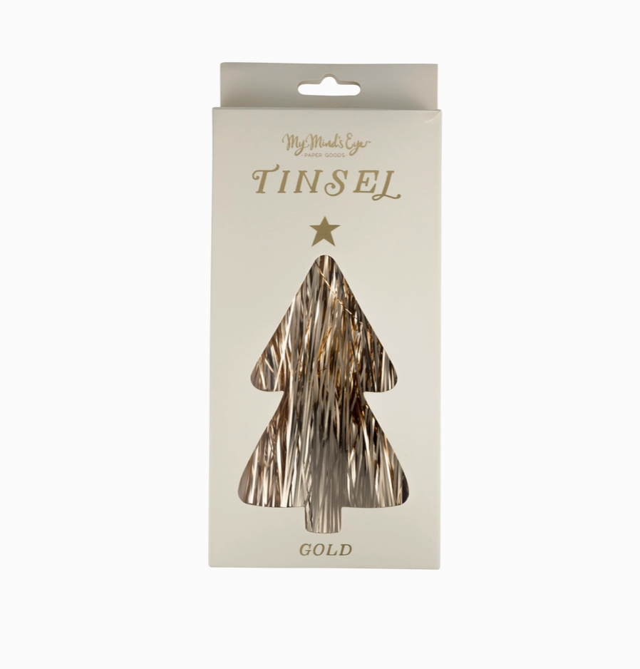 tree tinsel - gold